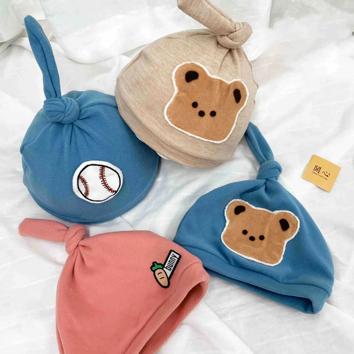 2024 Cute Baby Hat Newborn Boy/Girl for Kids Spring Autumn Ear-Protection Cap Universal-Size Cartoon Bear/Baseball/Radish Hats