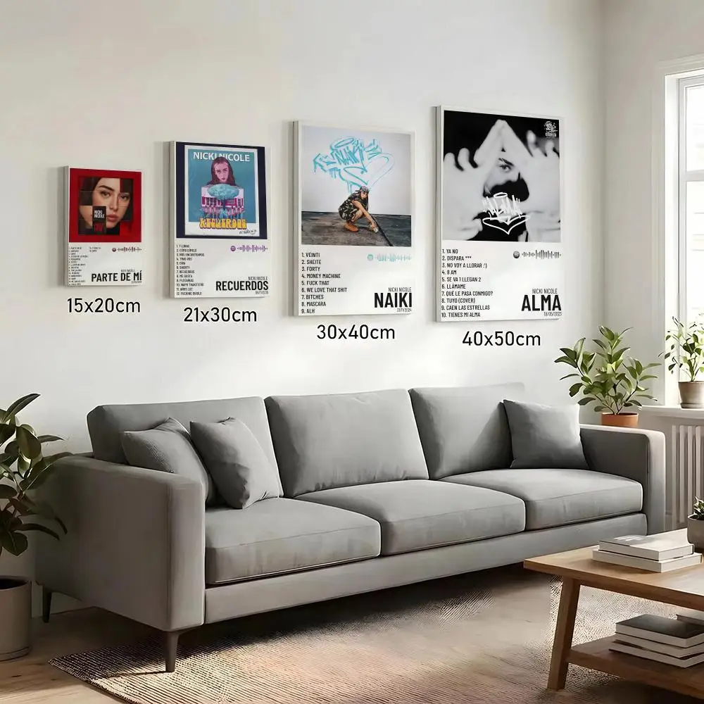 N-Nicki Nicole Album Cover Singer Painting Calligraphy HD Canvas Print Poster Wall Art | Optional Frame | Modern Hallway Decor