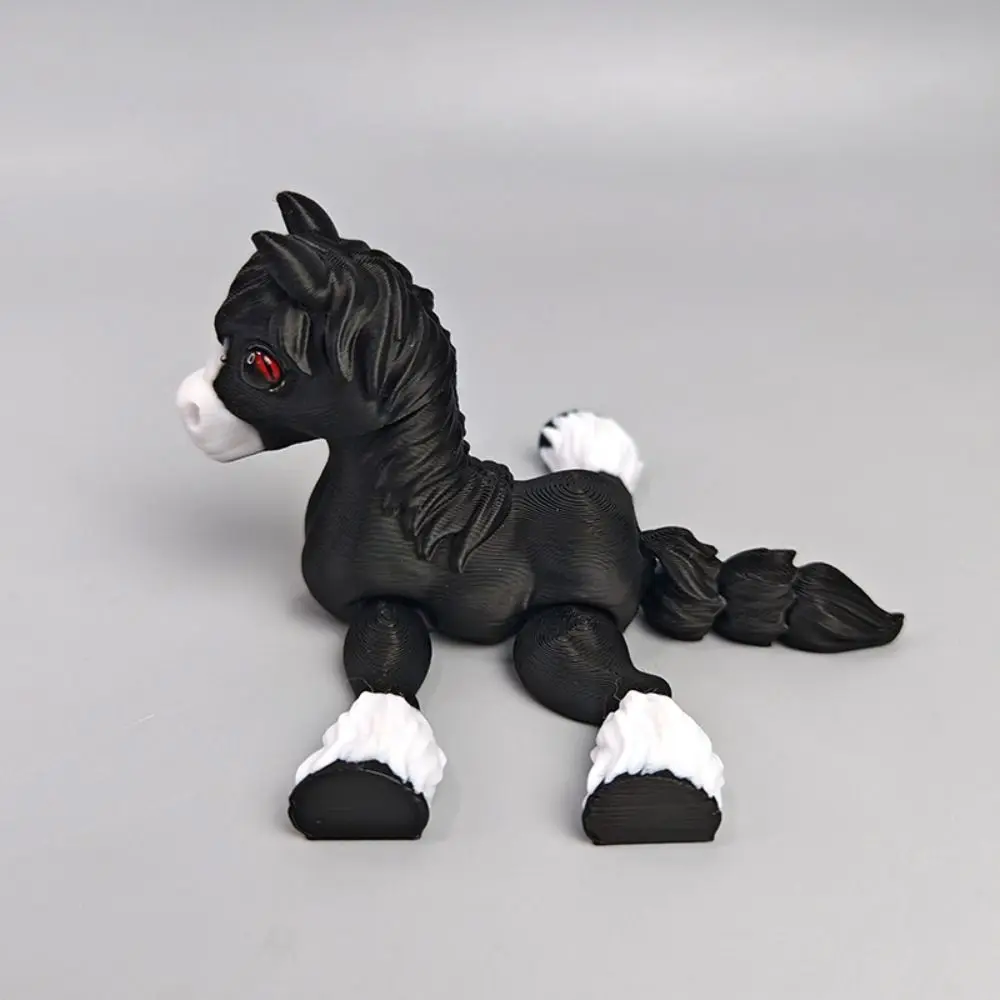 Cute 3D Printed Horse Animals Multi-joint Movable Relief Sensory  Kids Gift Mini Home Ornament Desktop Decorations