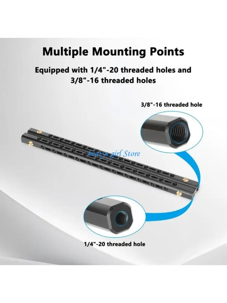 

C7AB 15mm Square Aluminum Tube Support Rod 25cm Long For Studio Equipment