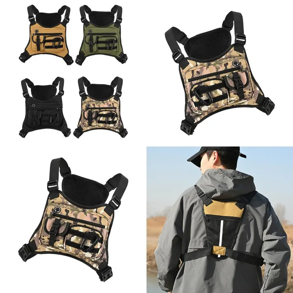 

Outdoor Functional Chest Bag With Zippered Sections For Phone Keys And Accessories K1YF