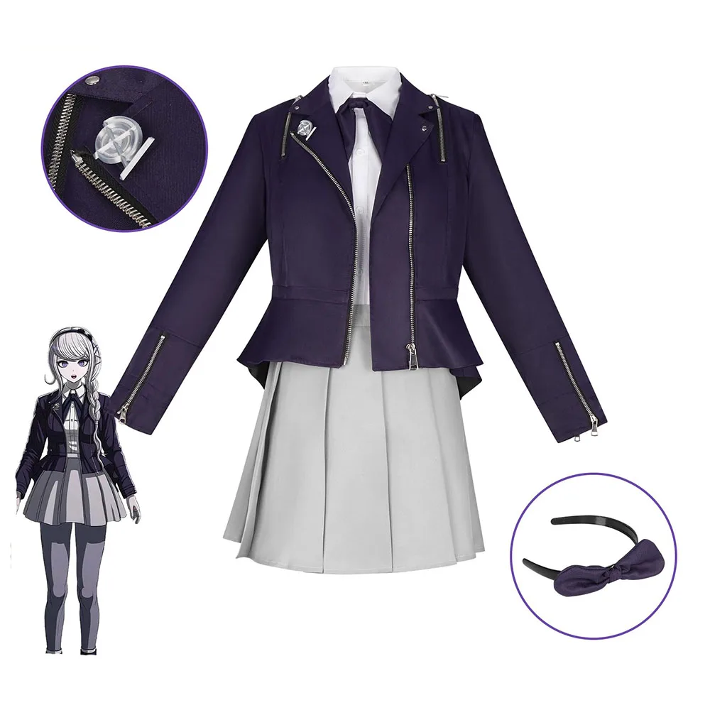 

Anime Kirifuji Nozomi Cosplay Costume Women HUNDRED LINE Cosplay JK Academy Uniform Coat Skirt Shirt Tie Set Halloween Costumes