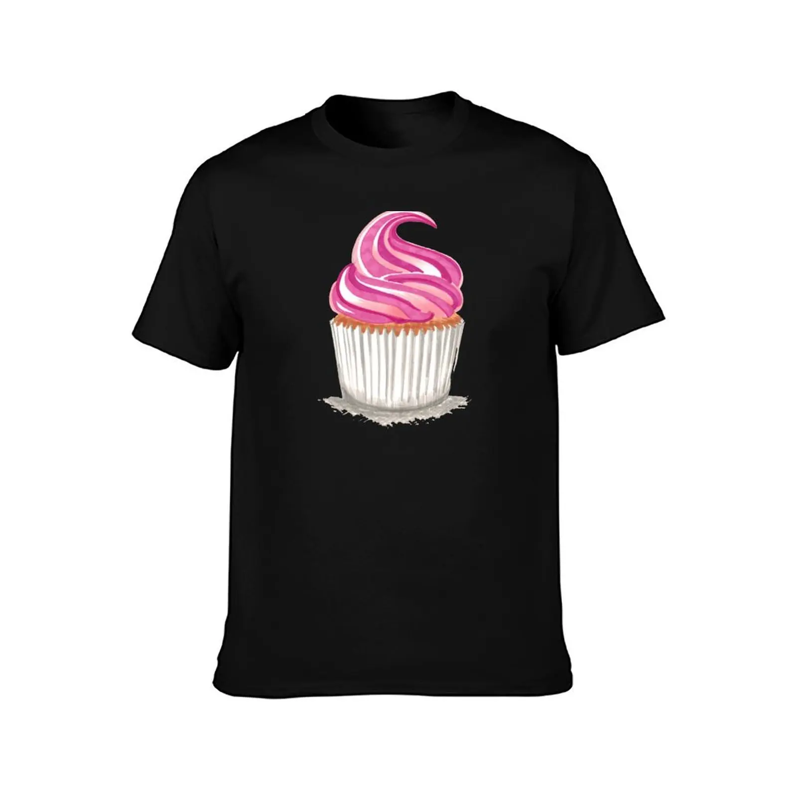 Pink Cupcake T-Shirt Summer Casual Cotton Tee Oversized Streetwear Tops Vintage Graphic Print Loose Fit Short Sleeve