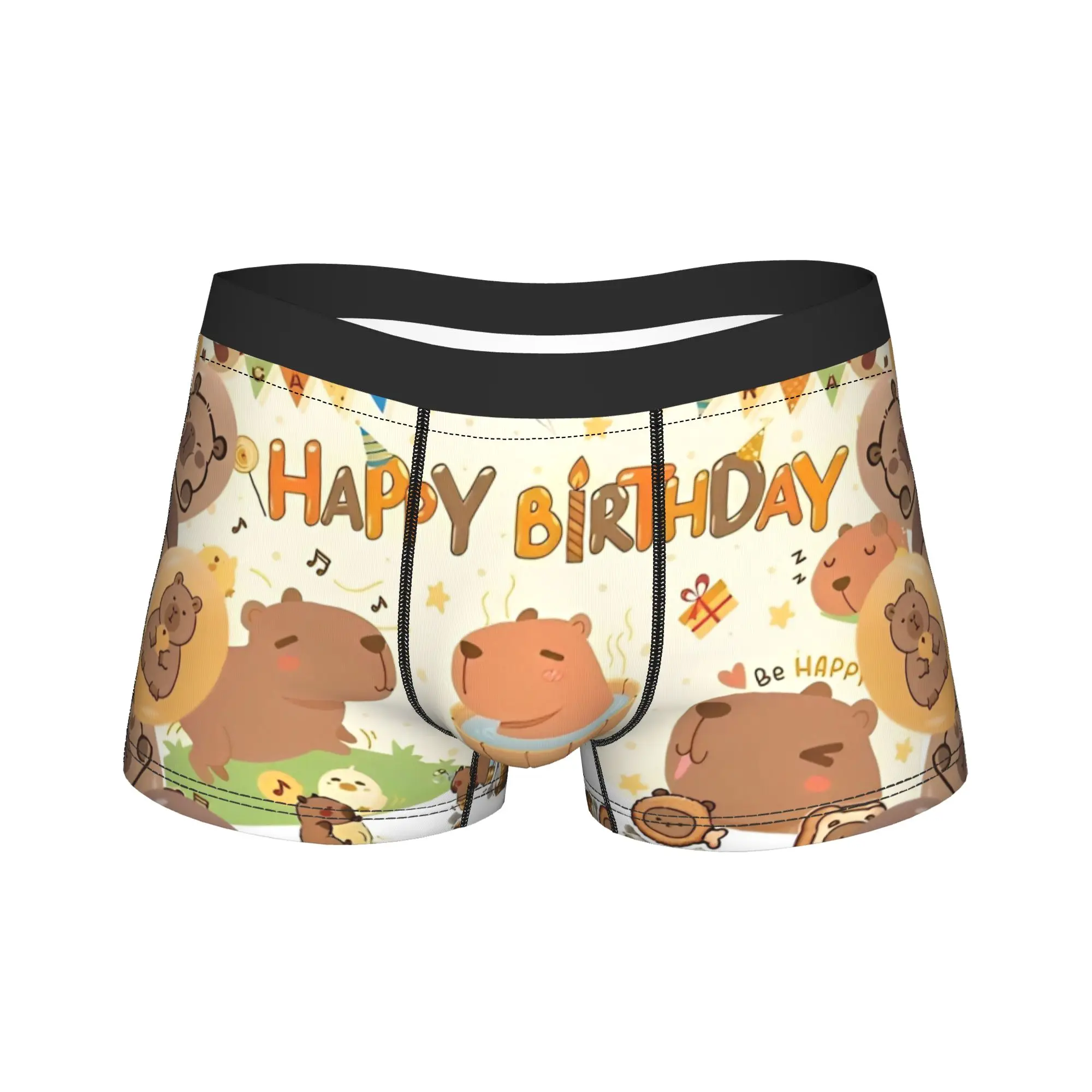 

Мужские трусы-боксеры с милым мультяшным принтом капибары, для детей, на день рождения, нижнее белье, шорты, трусы, нижнее белье для мужчин, новинка, размеры S-XXL