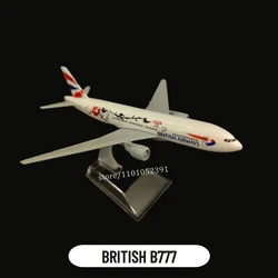 Scale 1:400 Metal Aircraft Replica 15cm BRITISH B777 Boeing Airbus Airplane Diecast Model Kids Room Decor Toy for Boy