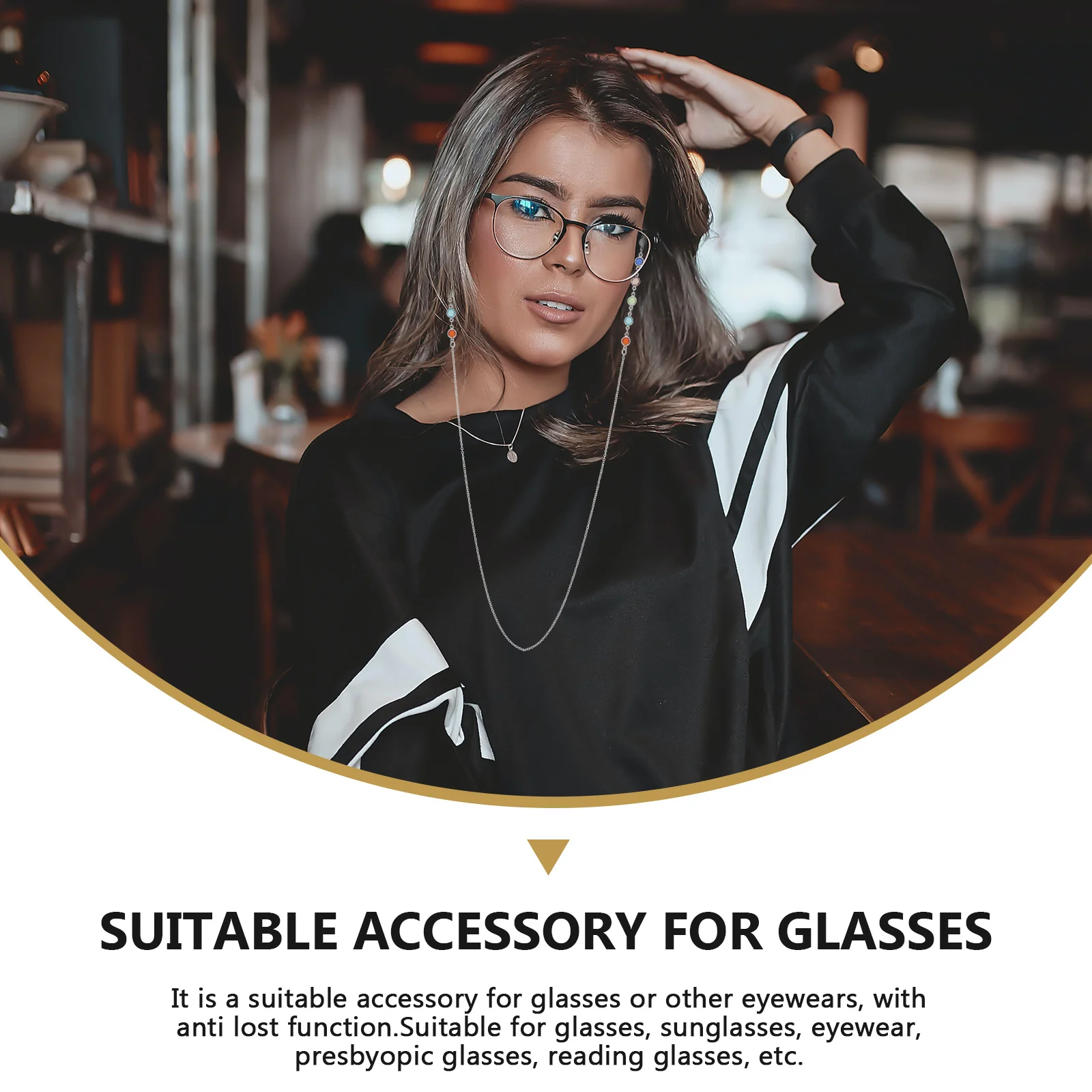 

Premium Metal Sunglasses Lanyard With Crystal Silica Gel Anti-Lost Eyeglass Holder Strap For Glasses Reading Eyewear Universal