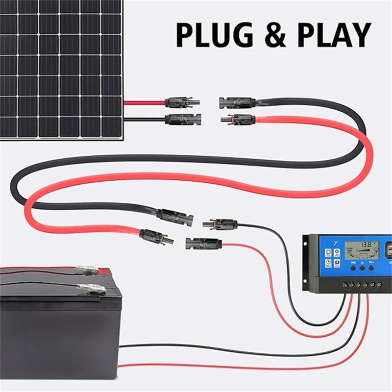 30cm Solar Panel Flat Photovoltaic Extension Cable For Connecting Inverters Photovoltaic Installation Connection Line Connector view 5