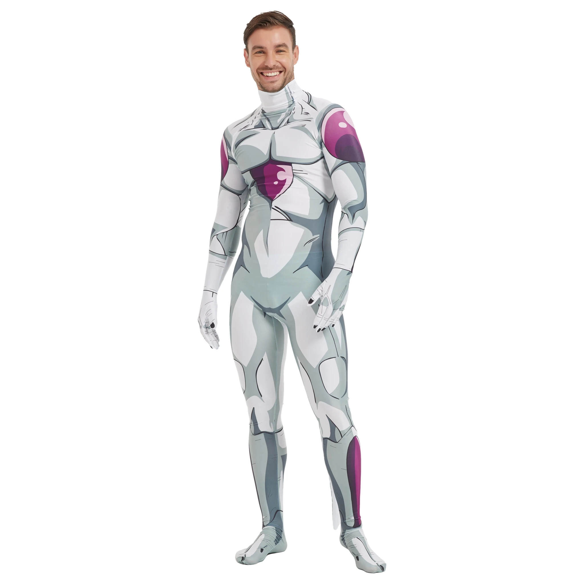 Frieza Cosplay Spandex Zentai body kombinezony Halloween Frieza kostium Anime Cosplay Frieza body dla mężczyzn