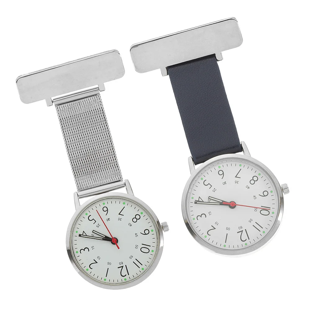 2 قطعة جيب معدني هدية محمولة للموظفين الطبيين، ساعة طبيب، ساعة ممرضة للرجال والنساء، ساعة جيب للممرضة #1