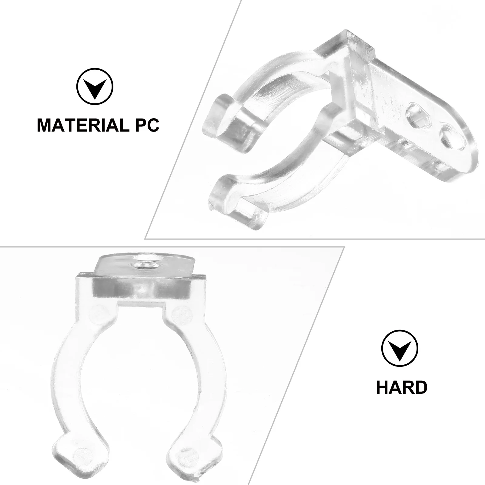 

100pcs Led Holder Clip 11-13Mm Transparent Pc Durable Lamp Fixing Mount Clamp Fastener For Tube Lighting Fixture