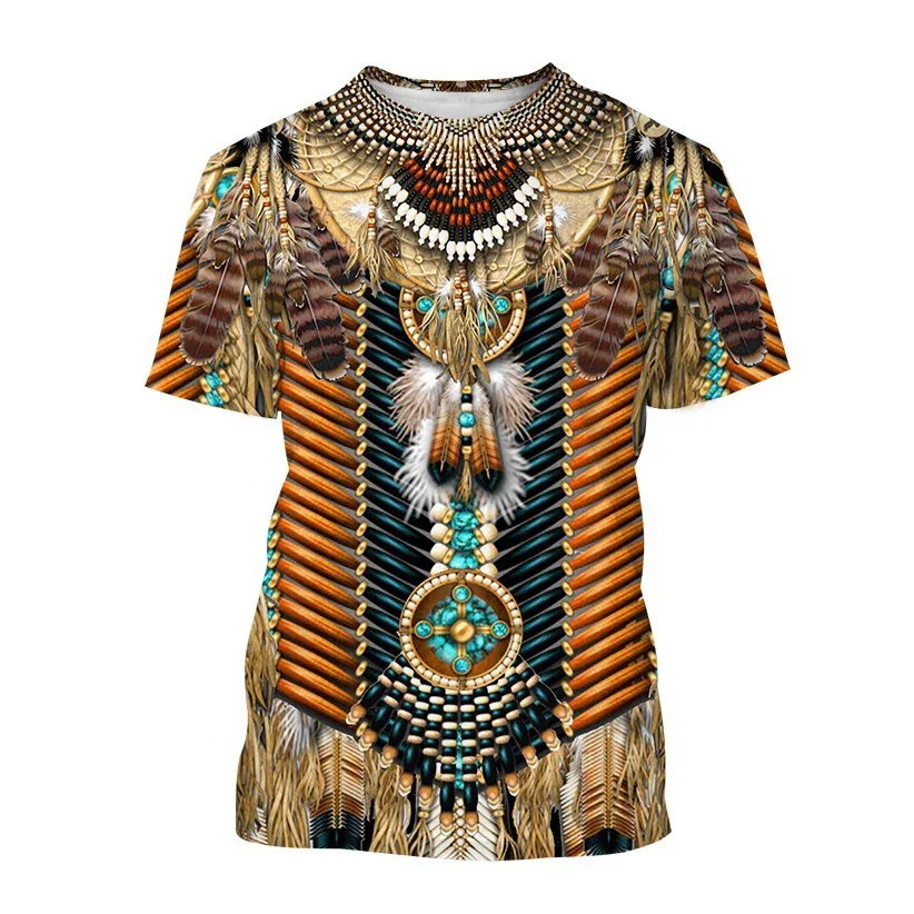 Indian T-Shirts Ethnic Style 3D Print Streetwear Men Women Casual Fashion Oversized Short Sleeve T Shirt Kids Tees Tops Clothing