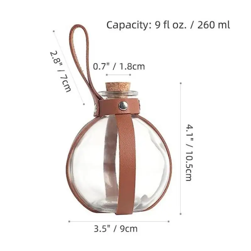 Wizard Dark Magic Potion Bottle Holder Medieval Cork Glass Steampunk Craft for LARP Cosplay Gift for Fantasy Fans