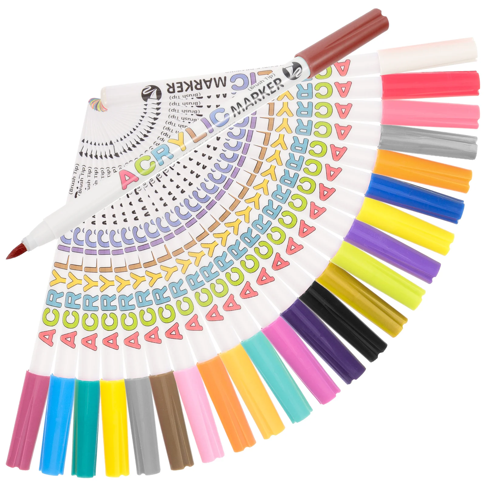 

24 Color Acrylic Paint Pens Fine Tip Flexible Head Waterproof Blendable Art Markers for Drawing Sketching Coloring Students