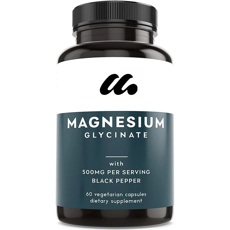 Magnesium Glycinate Supplements,High Absorption,Dietary Supplements for Muscle and Bone Support,Non-GMO,60 Vegan Capsules