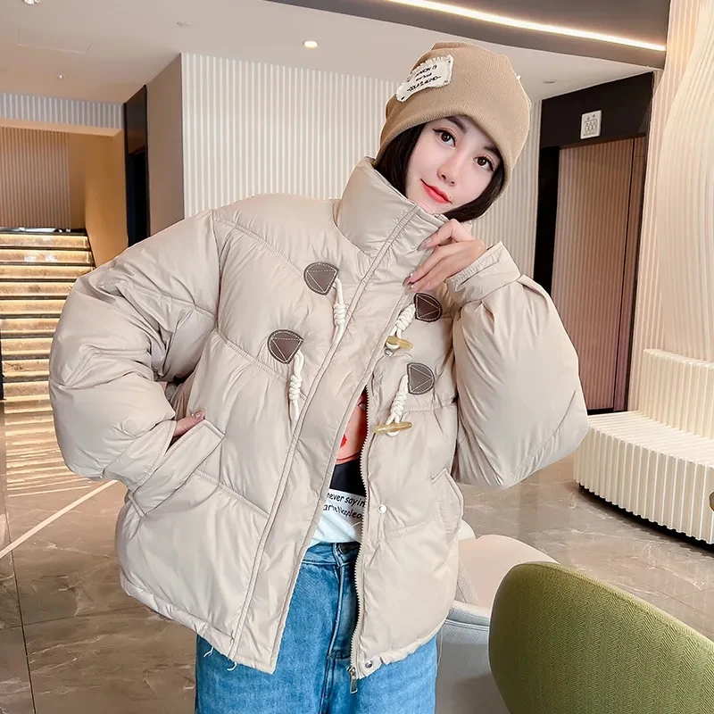 American Retro Style Single Breasted Parkas Jacket 2023 Autumn Winter Womens Casual Outerwear Fashion Warm Thick Solid Coat