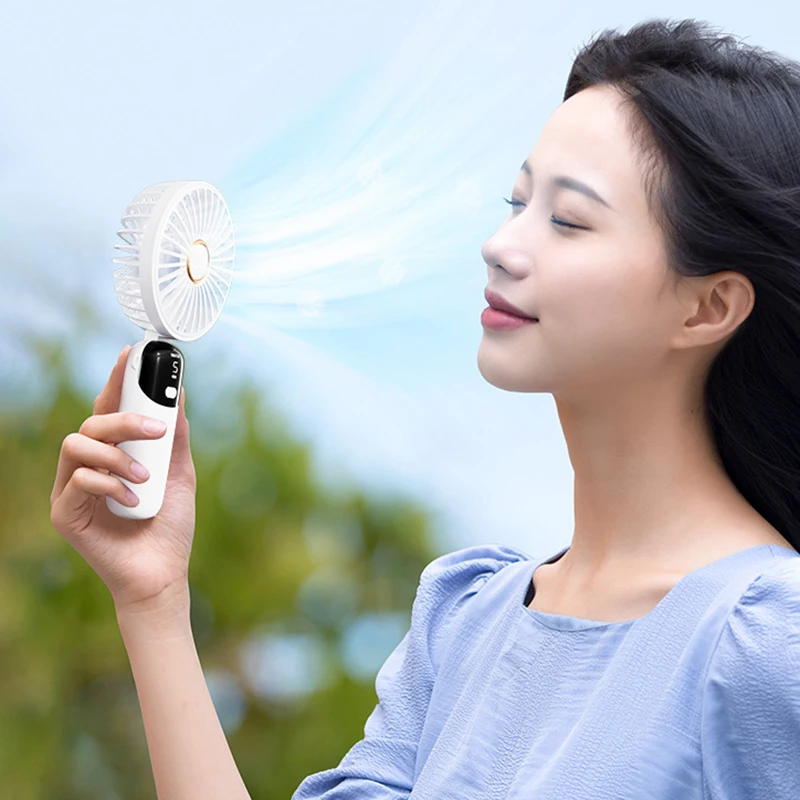 5 скоростей USB портативный мини-вентилятор Складные портативные вентиляторы тихий маленький вентилятор перезаряжаемый вентилятор с дисплеем