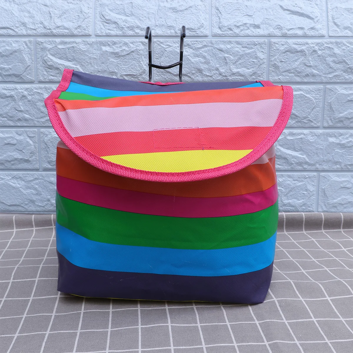 

Bicycle Basket Large Capacity Waterproof Foldable Steel Hook Easy Attach Front Handlebars Bike Storage Carrier Bag