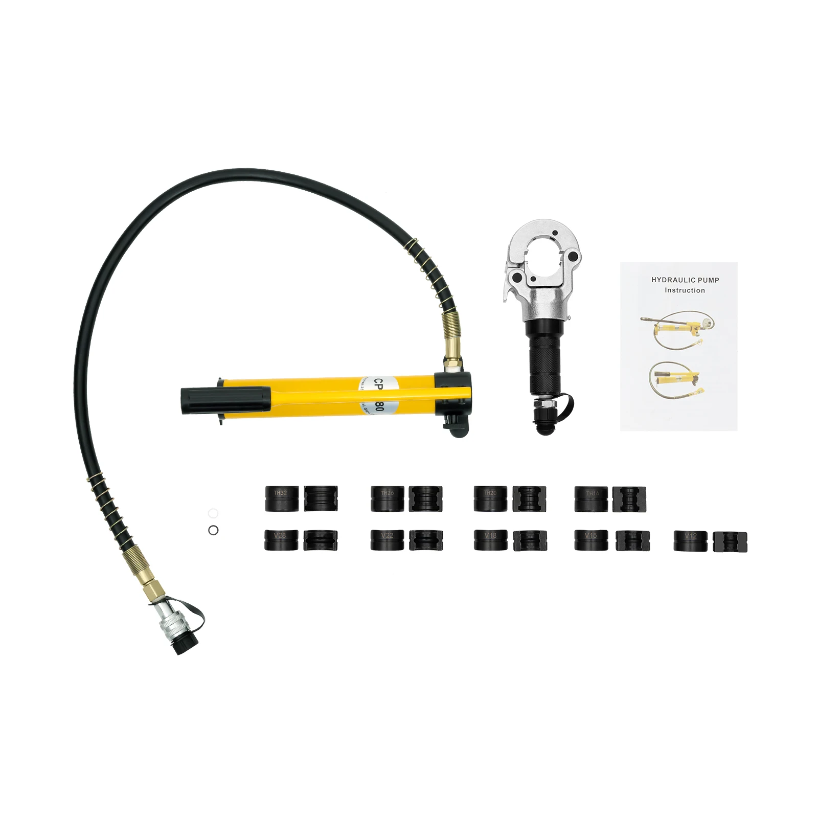 Hydraulische pomp krimptang 6T met 9 matrijzen voor roestvrijstalen buis koperen buis PEX PB pers V12-28mm TH16-32mm set - afbeelding 1