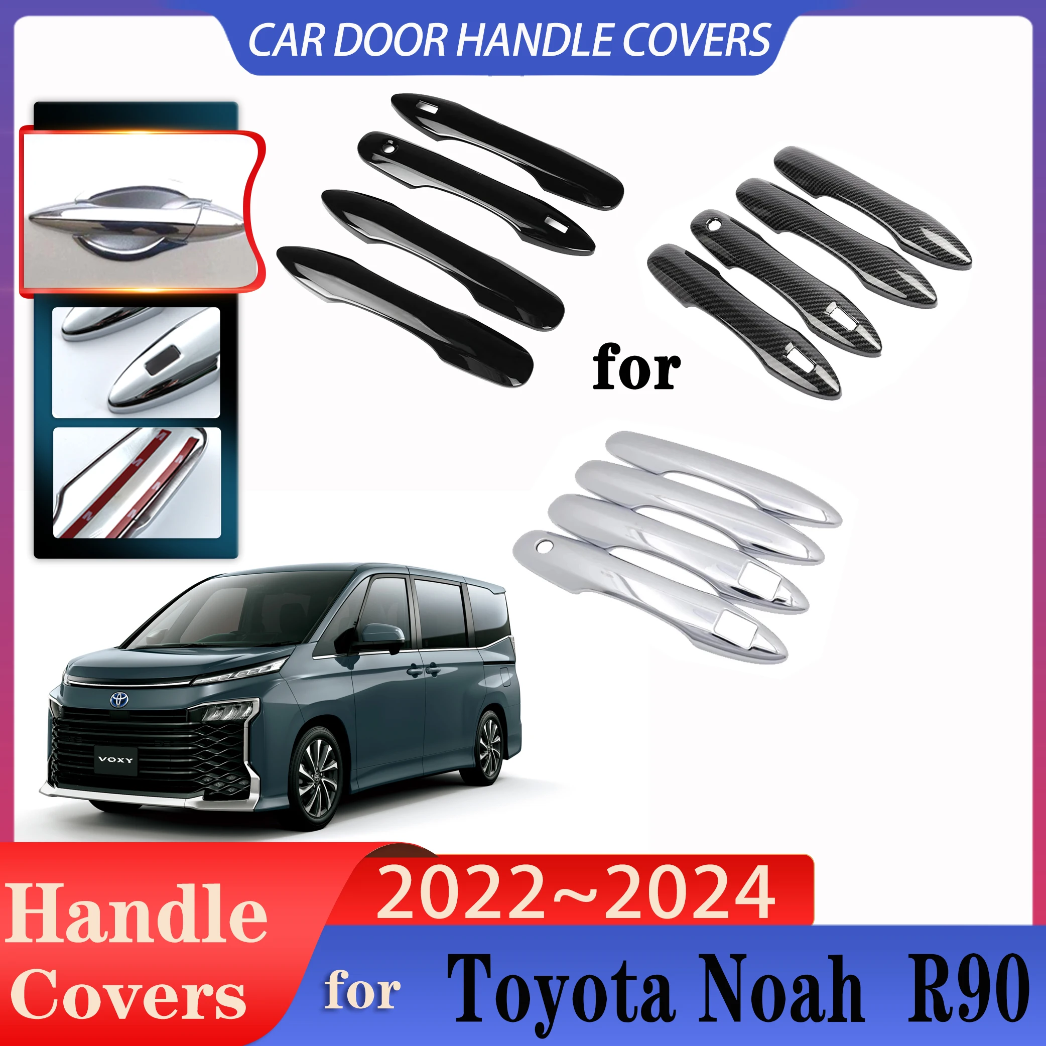 

For Toyota Noah Voxy 90 Suzuki Landy R90 2022 2023 2024 Car Door Handles Cover Exterior Scratch Protective Cover Car Accessories