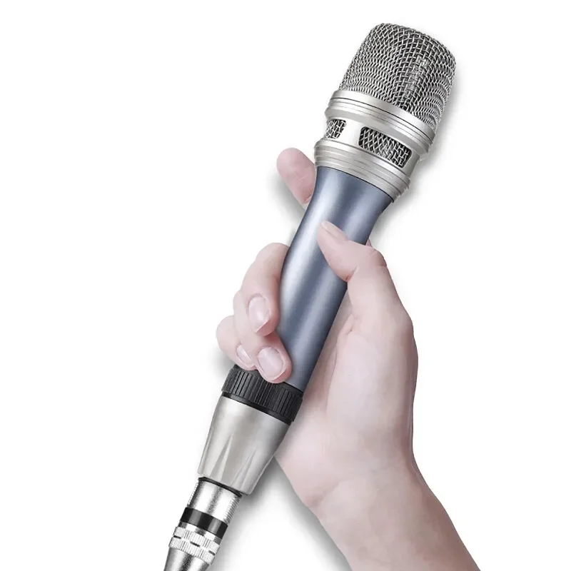 Microfono portatile dinamico in metallo per canto karaoke Registrazione professionale con microfono cardioide cablato per prestazioni