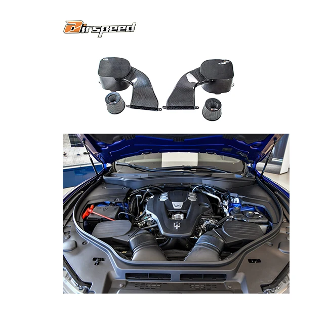 

Airspeed Brand Neat and Clear Surface Texture 100% Dry Carbon Fiber Cold Air Intake System for MASERATI Levante 3.0T