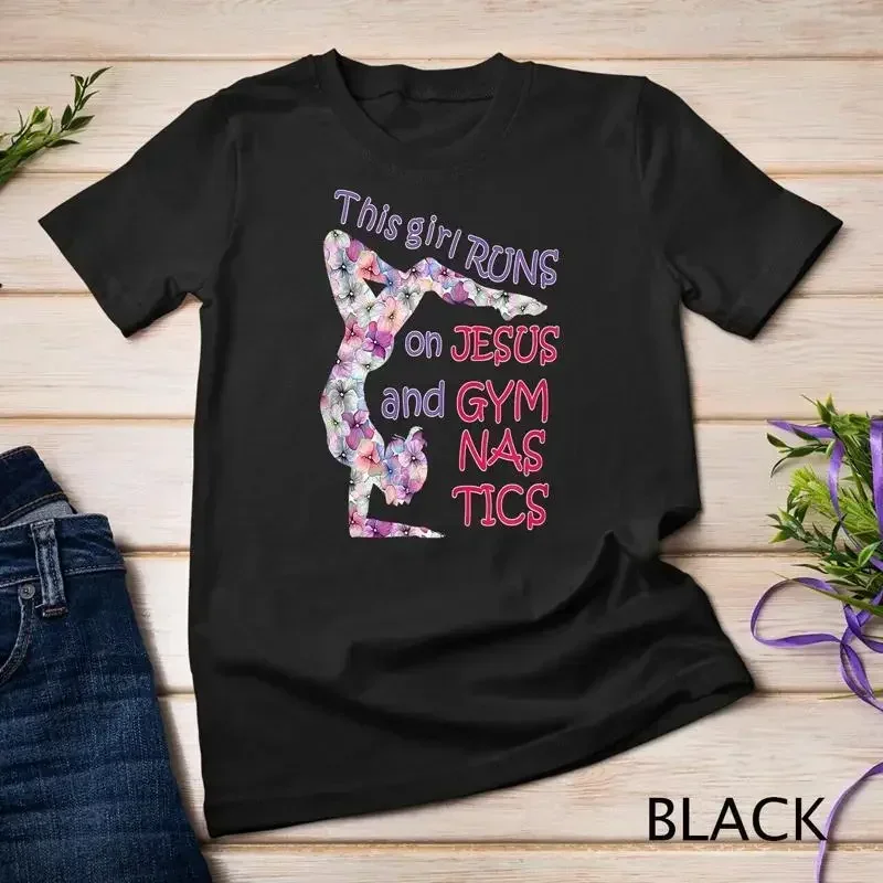 Jesus and Gymnastics Girl Artistic Rhythmic Acrobatics T Shirt Unisex T shirt