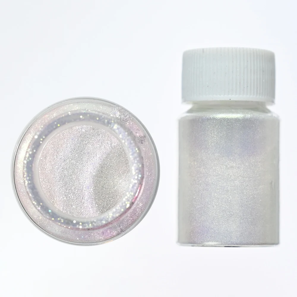 10g/bottiglia Chameleon Pearl Glitter per unghie polvere bianca Super Fine Glitter Mica Peal Pigment DIY Chrome Manicure Chameleon Powder