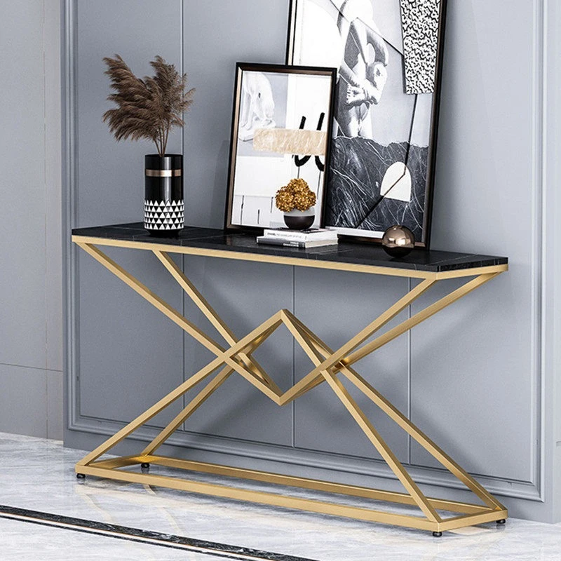 

wrought iron rock slab Console table Nordic light luxury entrance Modern Console table simple mesa consola Living room furniture
