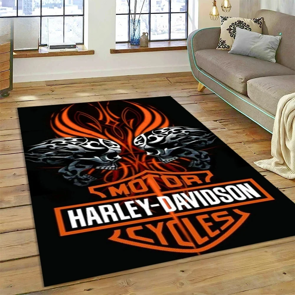 2025 New Motorcycle Logo Rug Carpet for Living Room Bedroom Home Decor H-Harley-Davidson Floor Mat Non-slip Washable Doormat