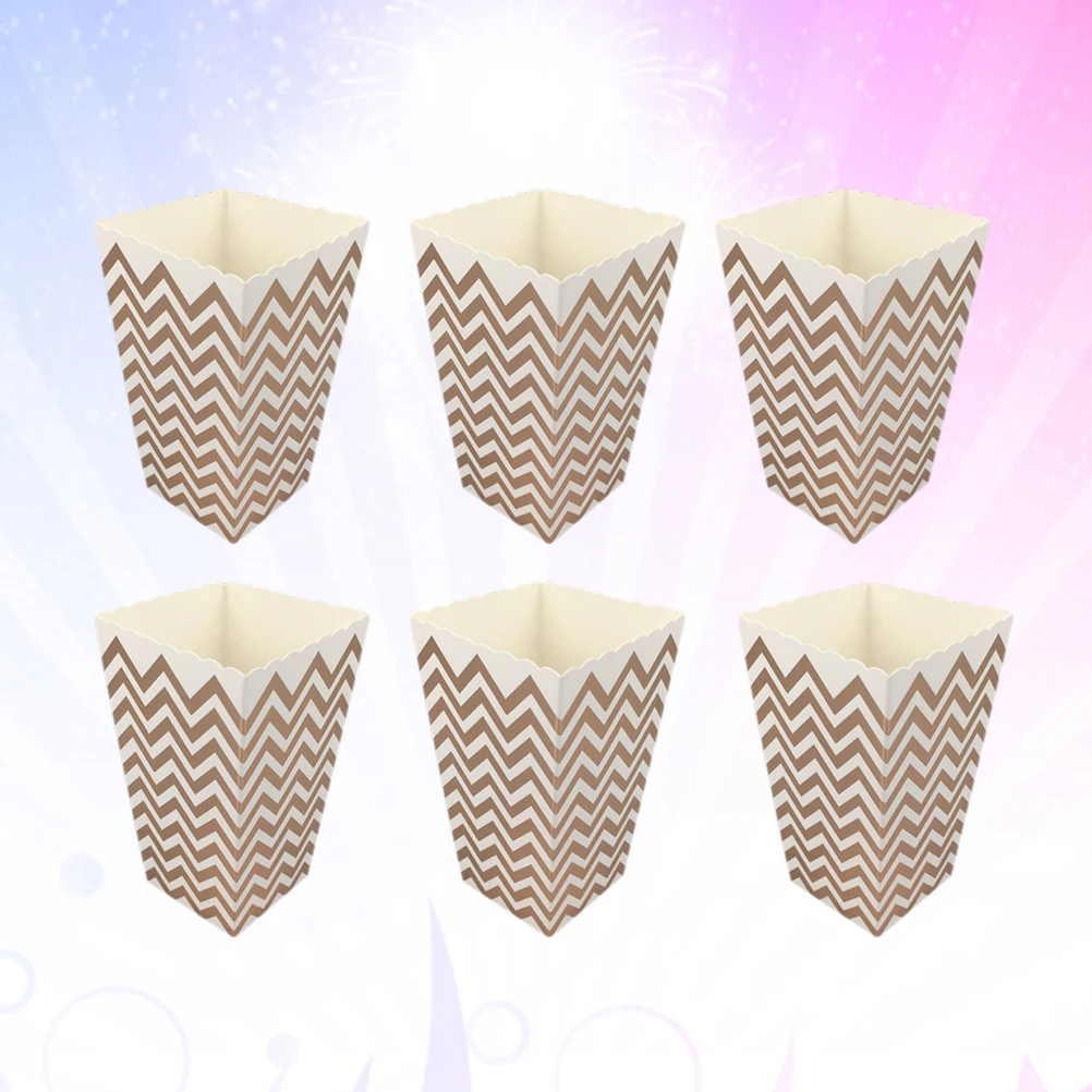 

12 Pcs Popcorn Carton Boxes Holder Bags Paper Mini Rose Gold Party Containers Child