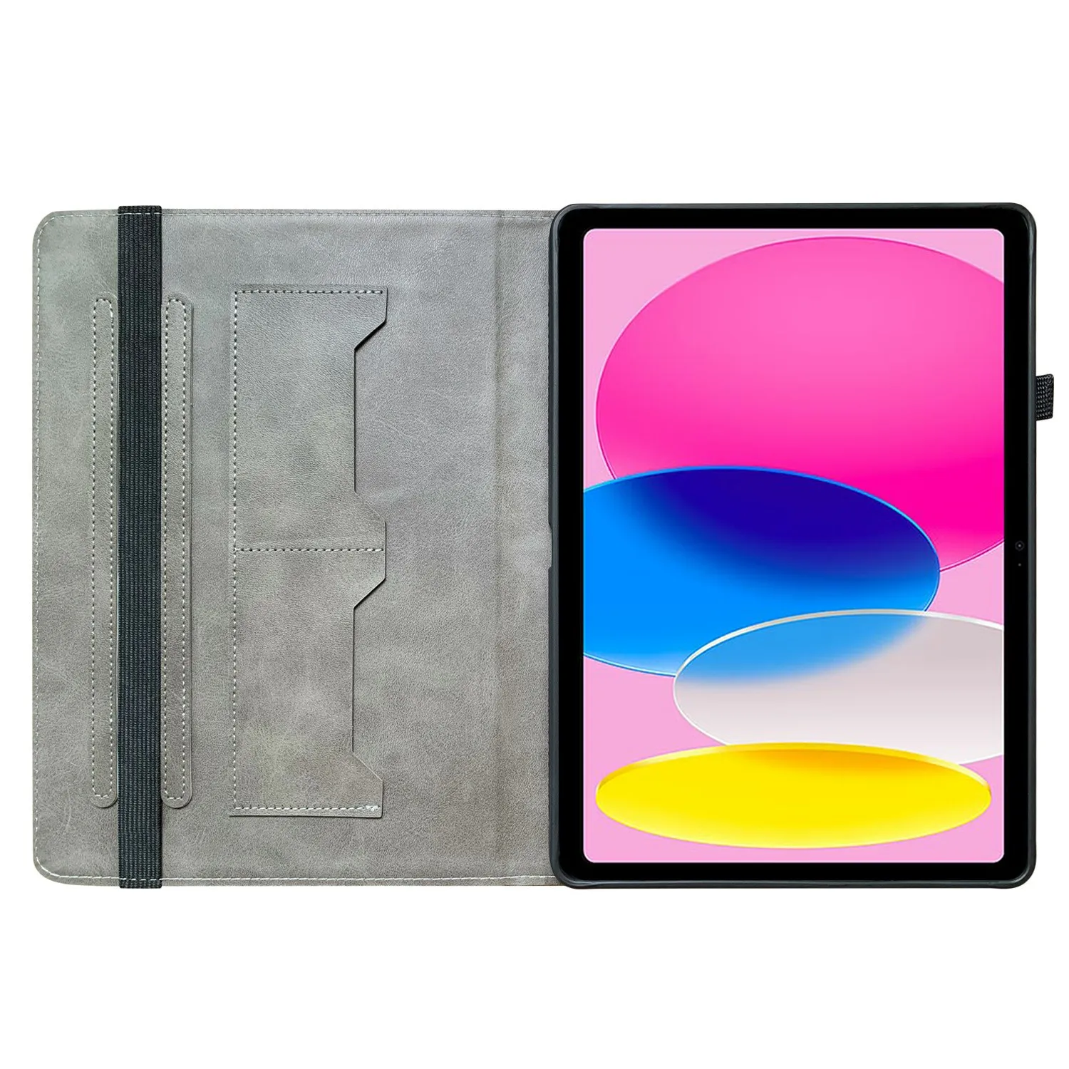 For iPad (2025)  /  10.9 (2022) Leather Case Pattern Printed Stand Tablet Cover with Card Slots - Pink Butterfly