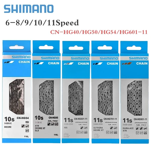 Shimano 9/10/11s cadena de bicicleta corriente 11v accesorios de bicicleta MTB 8v 9v 10v 11v corriente HG53 HG54 HG601 HG701 HG40 cadena de bicicleta de carretera