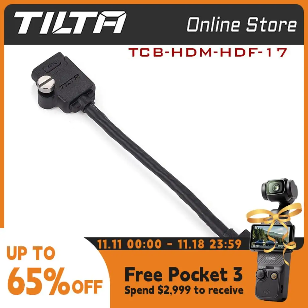 TILTA TCB-HDM-HDF-17 HDMI Male to HDMI Female Cable (17cm) for Panasonic GH6 GH5 BGH1 S1H for Sony FX3 A7S3 A1 Z CAM