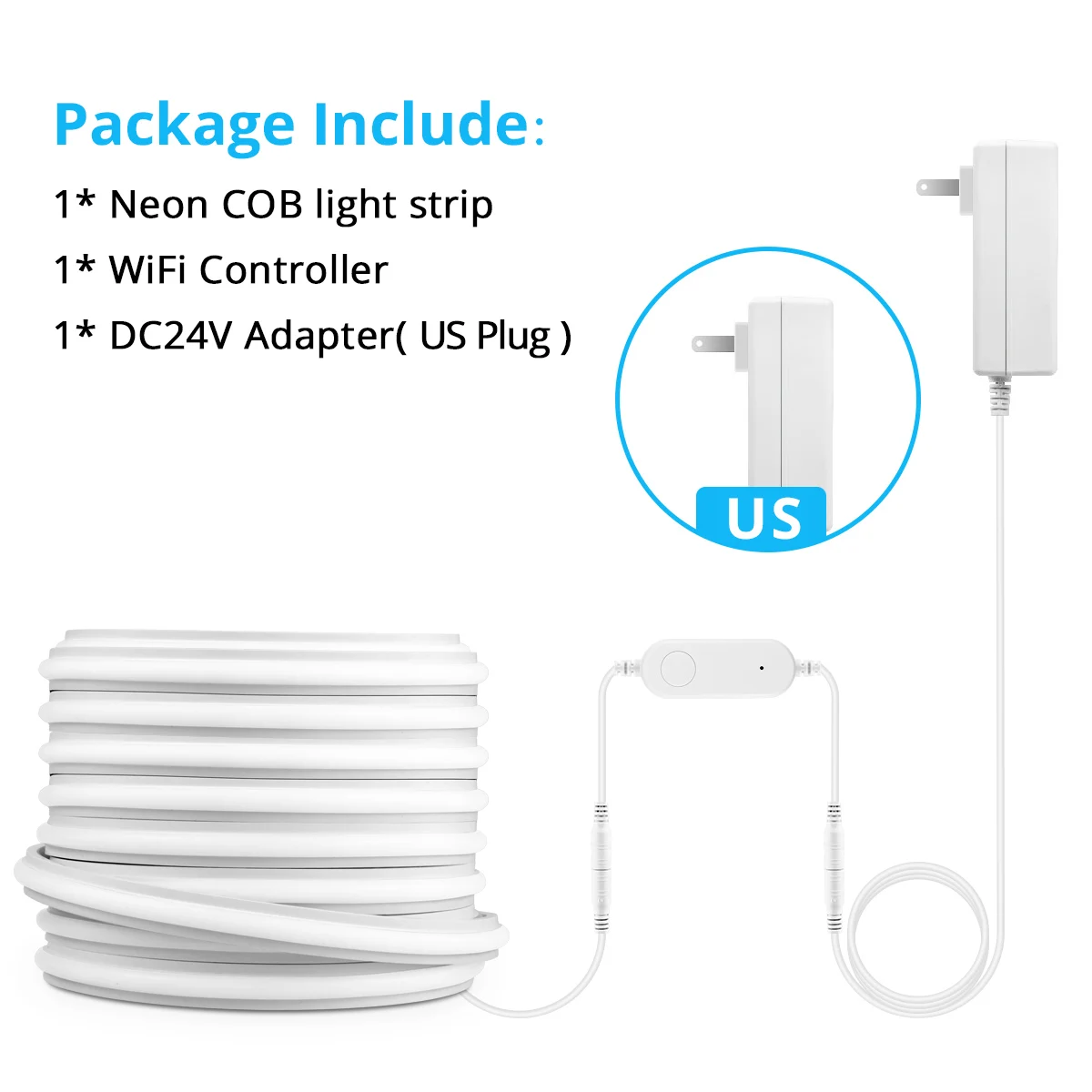 Tuya Alexa WIFI COB LED-Lichtleiste, dimmbar, 280 LEDs/M, Neonlichter, wasserdicht, reiner Silikonschlauch für Küche, Zimmer, Gartendekoration