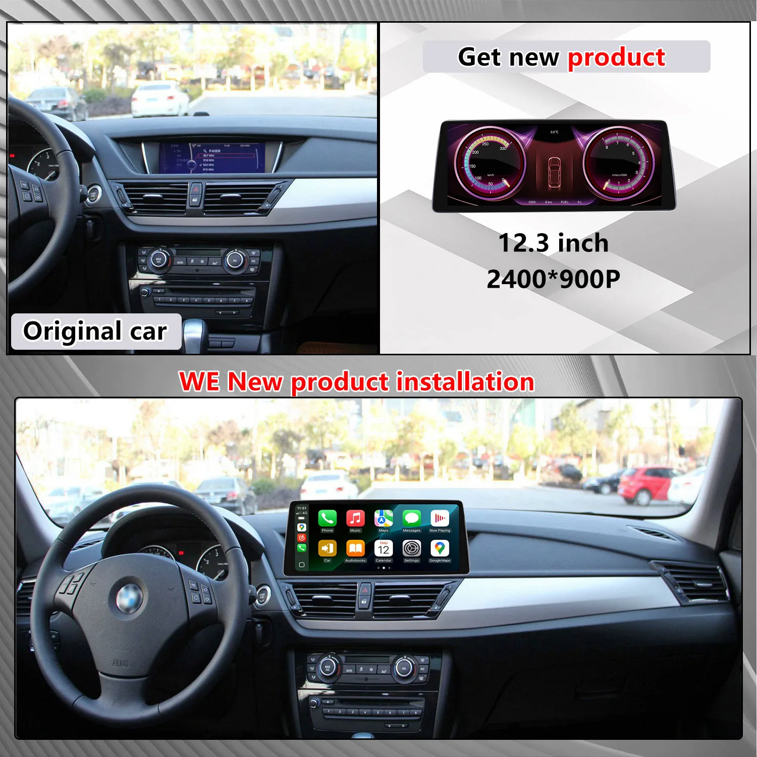 Upgrade 2400*900p For BMW X1 E84 CIC NBT 2009-2015 Car Multimedia Player hd Screen Wireless Carplay Android Auto car navigation