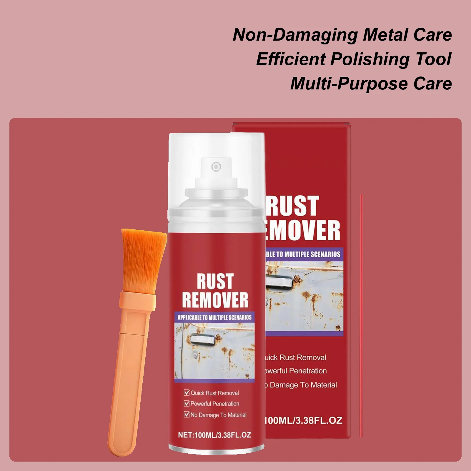 

Rust Remover For Car 100ml Restorer Spray Heavy Duty Rust Dissolver For Trailer RV Automotive Sedan Pickup Motorcycles