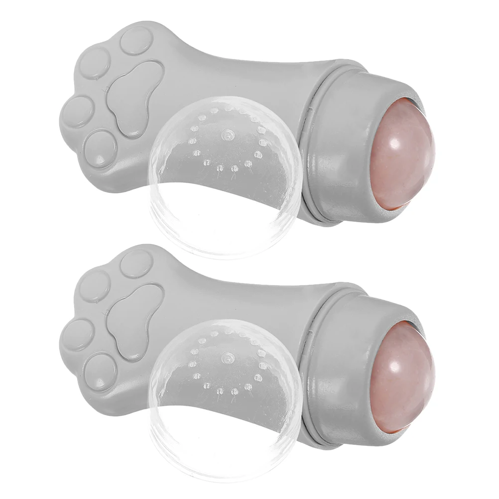 

2 pcs Face Rollers Cute Cat Paw Design Portable Facial Massage Tools For Skincare Puffiness Relief Durable Skinfriendly Material