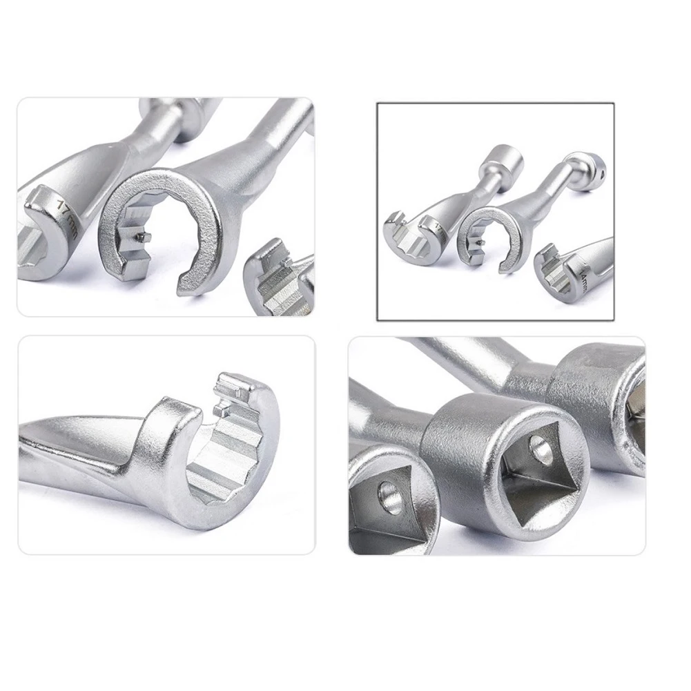 1 Stück 1/2 Zoll Antrieb Diesel-Einspritzleitung Steckschlüsselsatz 14mm 17mm 19mm Offener Bi-Hex-Schlüssel für die Demontage von Kraftstoffeinspritzpumpen – Detail 29
