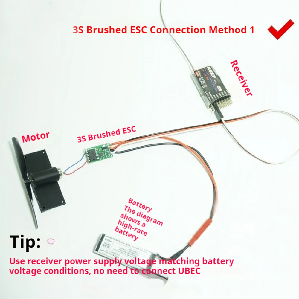 1S-3S Mini Brushed ESC Bidirectional Unidirectional Switchable 7A 13A for Coreless Motor Linear Speed Control for RC Model