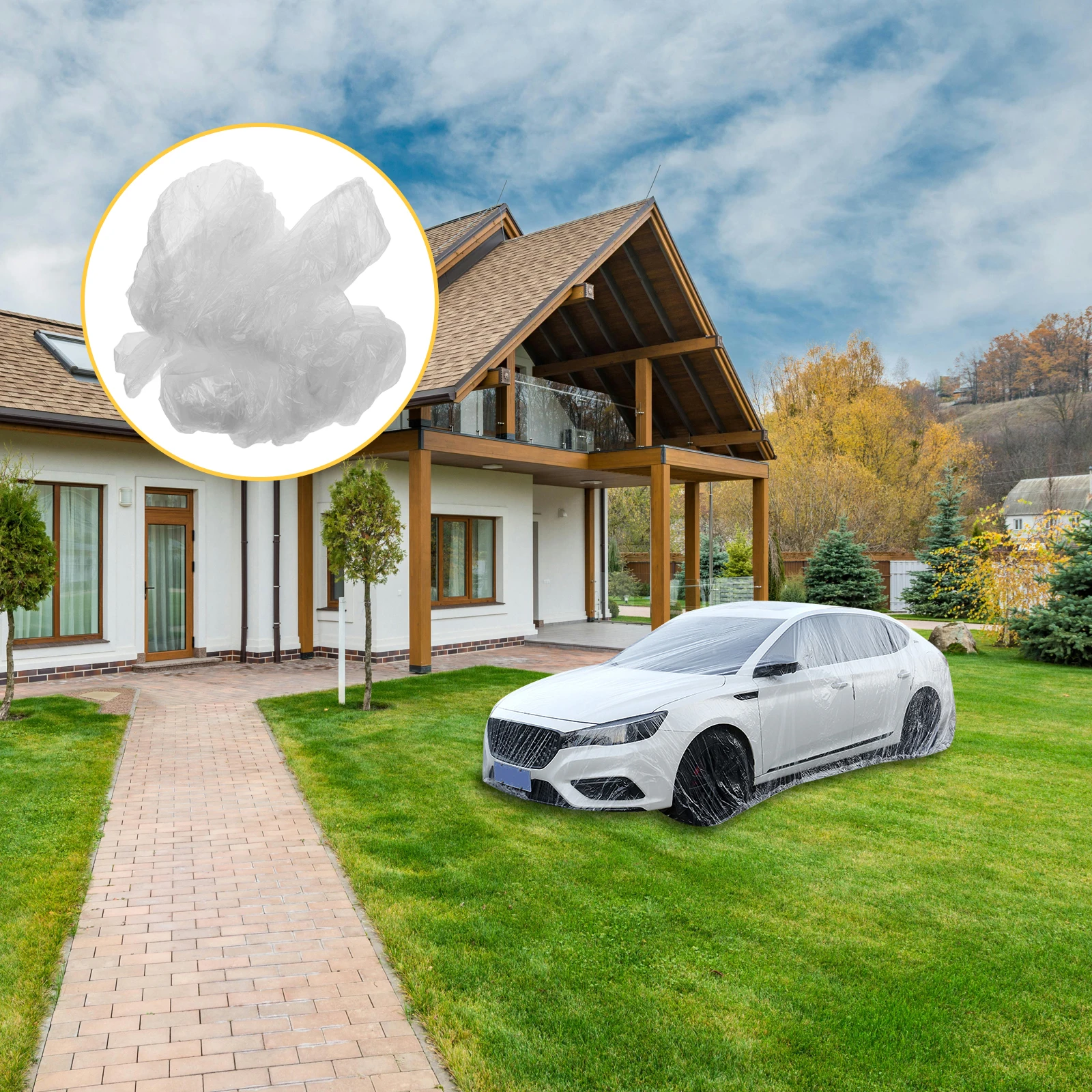 

Disposable Car Vehicle Cover Auto Protective Cover For Cars Suv Waterproof Dustproof All Weather Outdoor Use