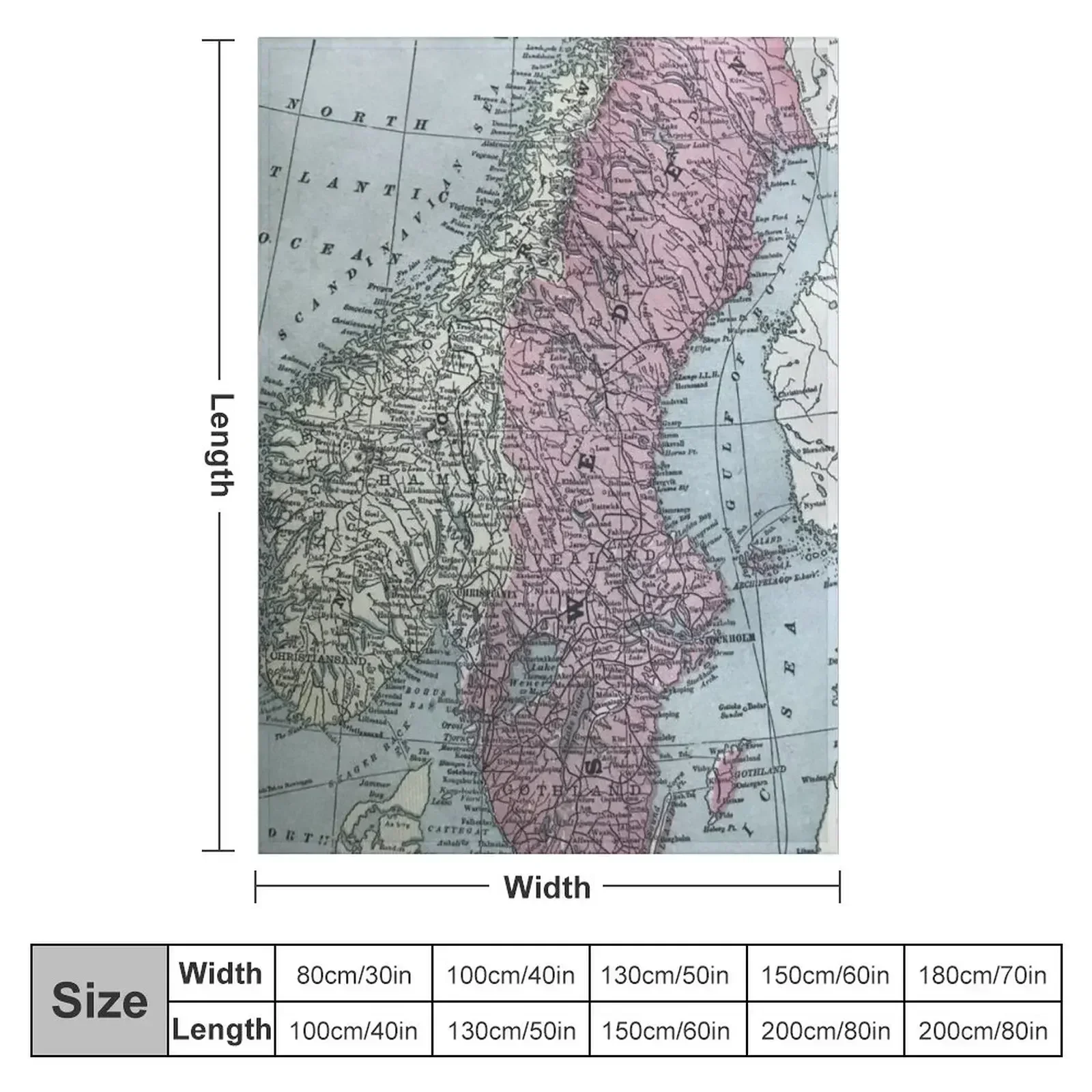 Norway and Sweden, vintage map Throw Blanket Furrys blankets ands Luxury Single Soft Softest Blankets
