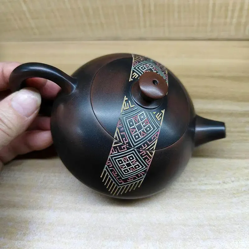 Guangxi Qinzhou Nixing Pottery Teapot Ethnic Style Characteristics Pure Handmade Household Tea Making Set