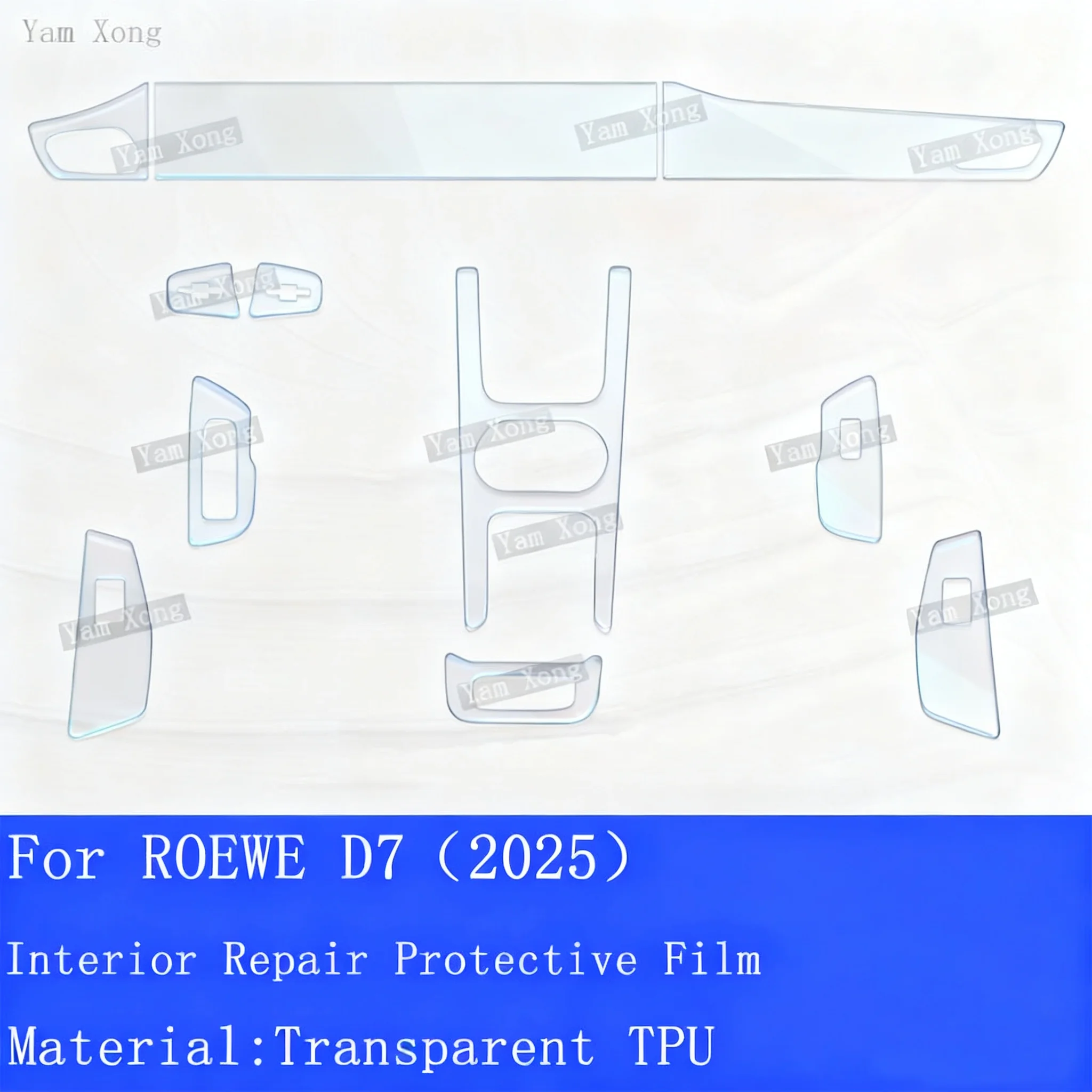 For For ROEWE D7 2025 Interior Protector – Transparent TPU Protective Film for Center Console & Instrument Screen Panel