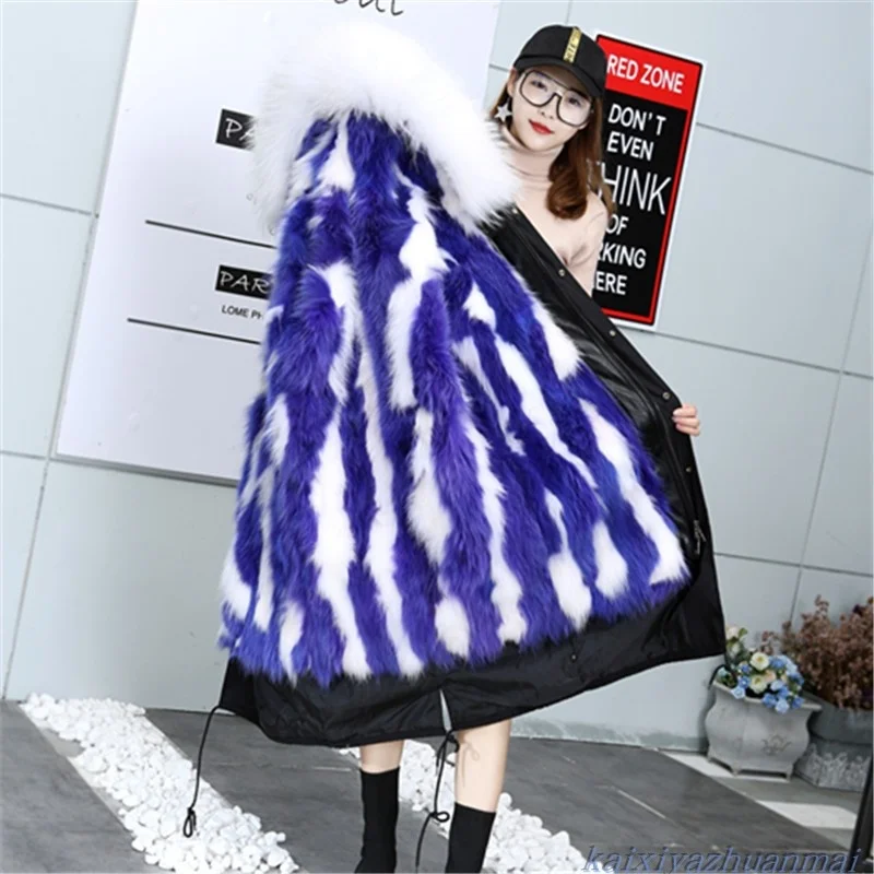 Parker Warm Winter Raccoon Fur 2023 women's outerwear coats High Grade Raccoon Fur Collar Womens Winter Park With Hood Zipper