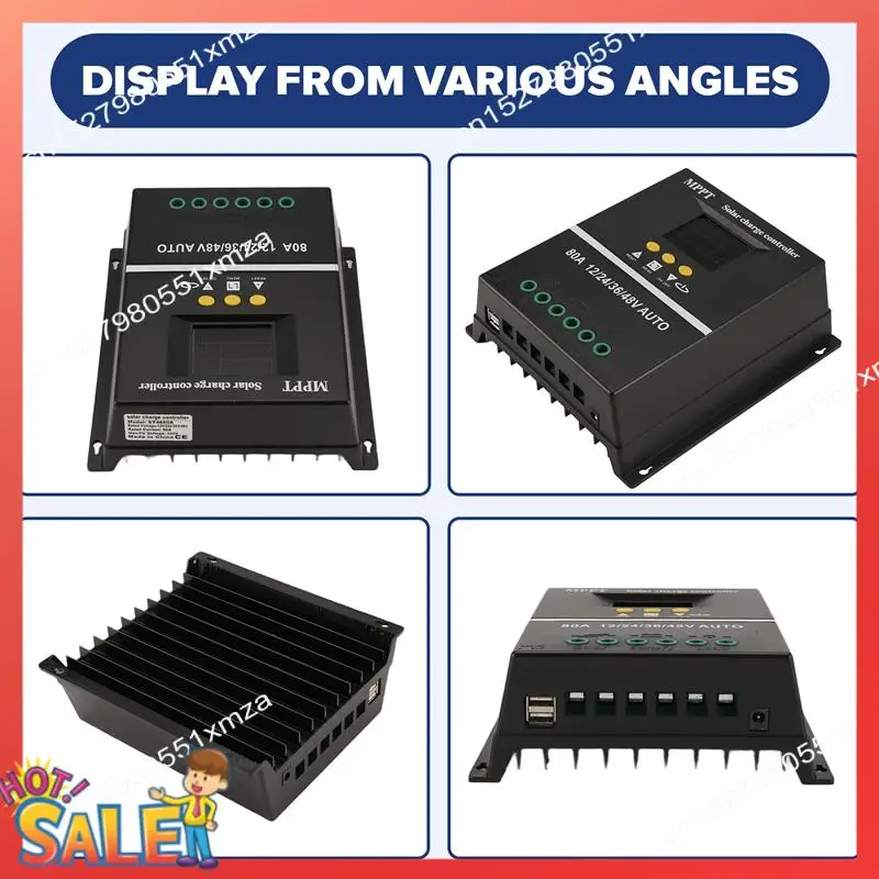 ABCL 80A MPPT/PWM 12V/24V/36V/48V Solar Laderegler Auto Controller Werkzeuge Solar PV Batterie Ladegerät Mit LCD & Dual USB