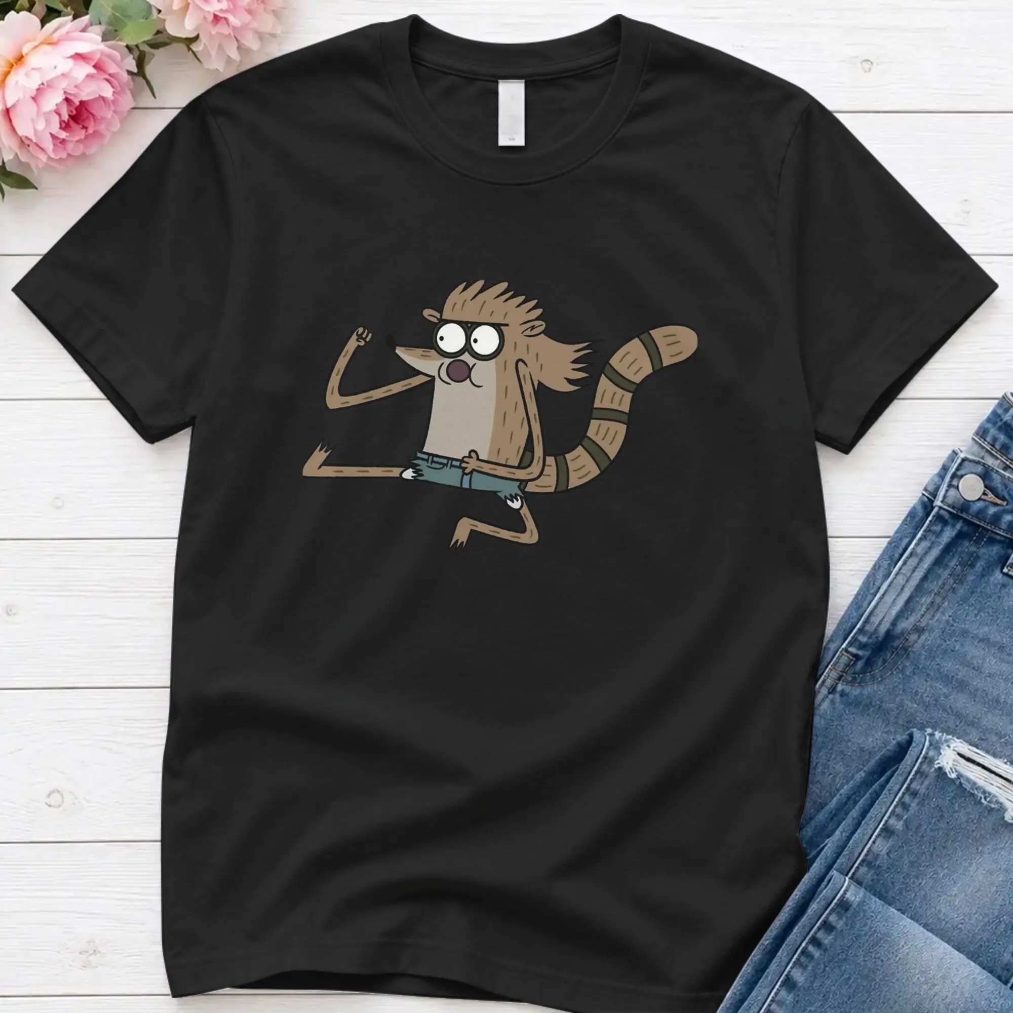Regulars Shows Rigby T Shirt Summer  Cotton T-Shirts For Couple Hip Hop Custom Logo Tshirt Short Sleeve Streetwear Clothes