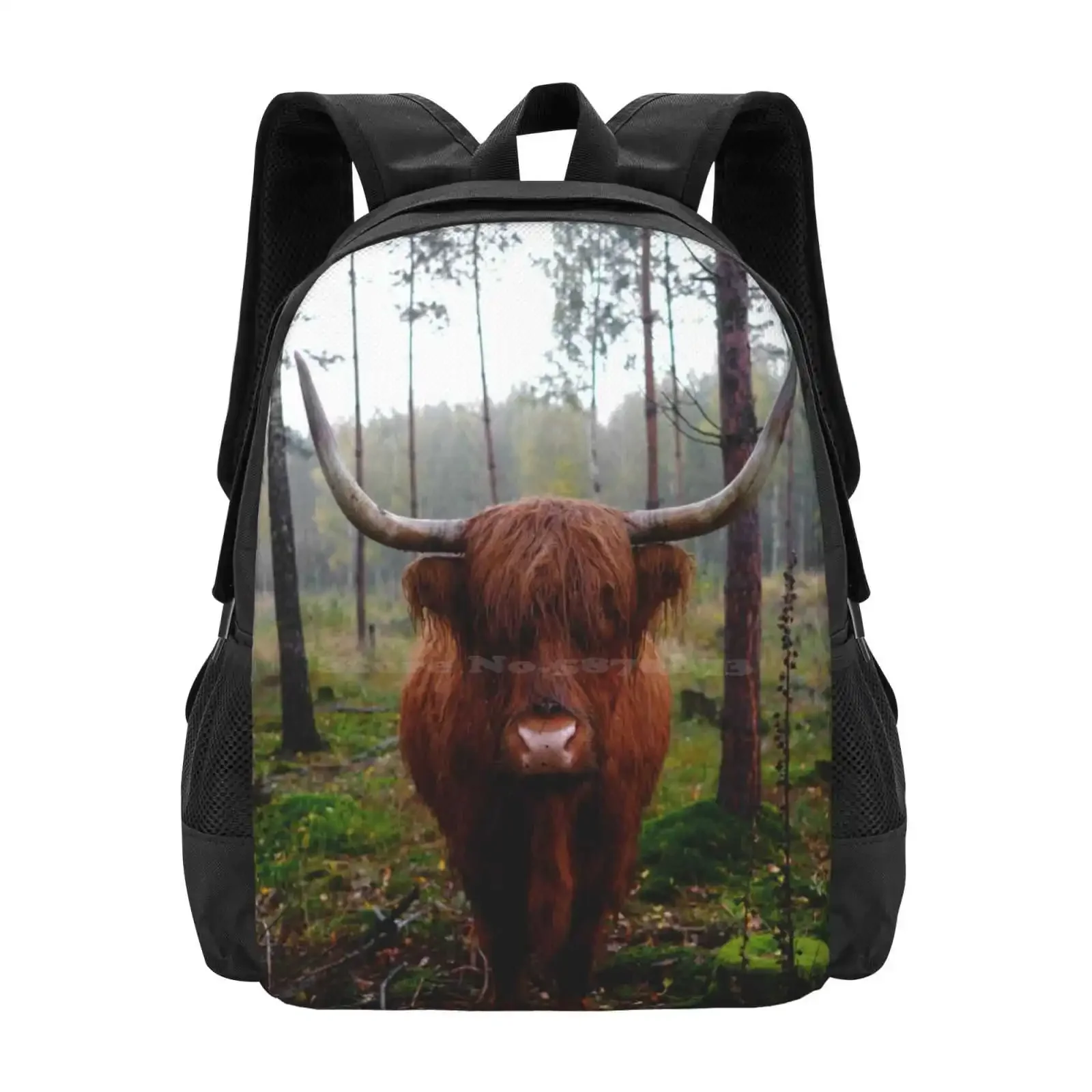 

Fluffy Highland Cow Hot Sale Schoolbag Backpack Fashion Bags I Love Cows Vegan Life Funny Cow Calf Baby Cow Red Heifer Scottish