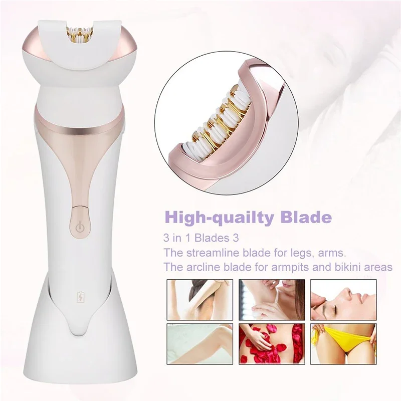 4 in 1 Usb charging Shaver Electric Massage Facial Deep Cleaning Rotary brush Multi-functional beauty tool set