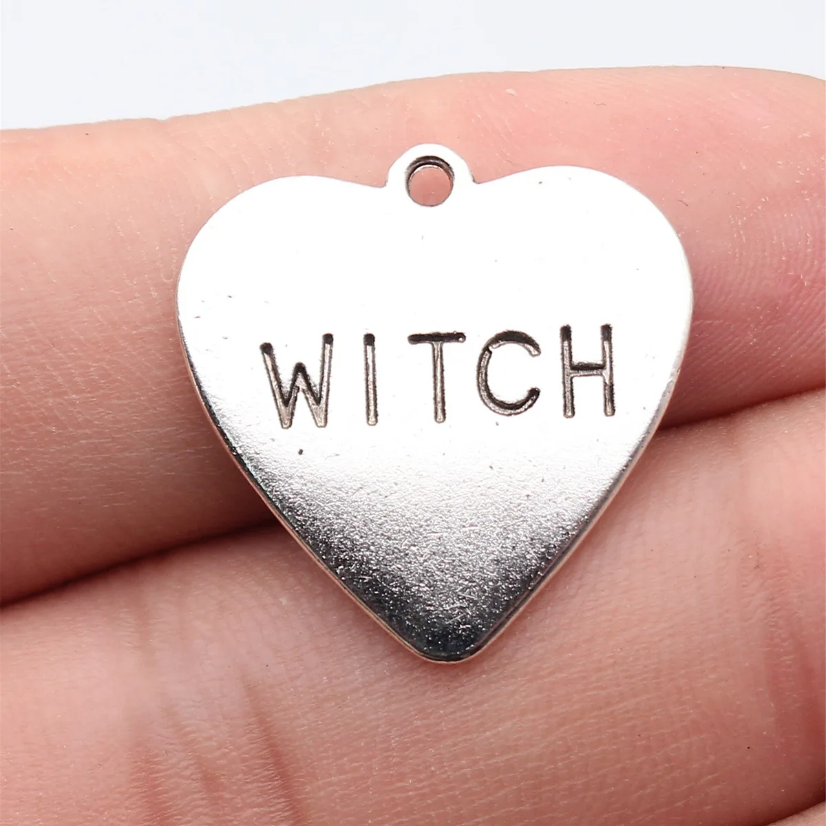 10pcs 24x23mm Antique Silver Color Witch Heart Tag Pendant Handmade Jewelry Making Accessories