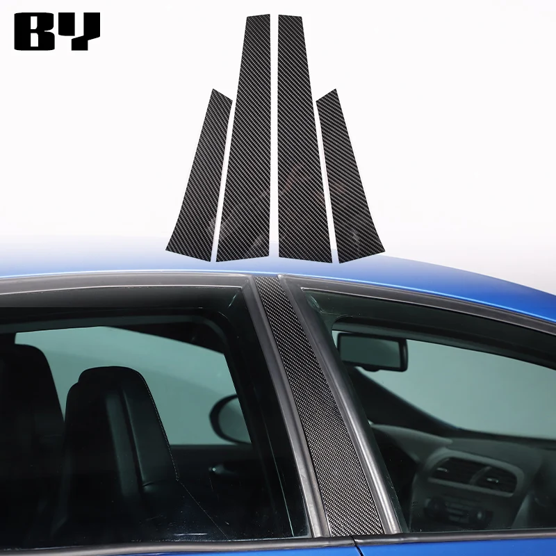 ل سيات ليون 2008 2009 2010 2011 2012 ألياف الكربون نافذة باب السيارة مركز B عمود آخر غطاء الكسوة ملصق اكسسوارات السيارات